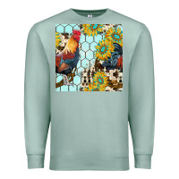 Seafoam western rooster seamless pattern Premium Sweatshirt - BundleAndBundleShop
