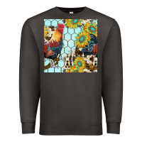 Smoke western rooster seamless pattern Premium Sweatshirt - BundleAndBundleShop