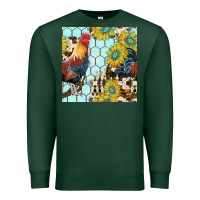 Sports Green western rooster seamless pattern Premium Sweatshirt - BundleAndBundleShop