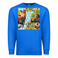 True Royal western rooster seamless pattern Premium Sweatshirt - BundleAndBundleShop