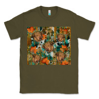 Army Green fall cowhide highland cow tumbler Classic Tee - RanaPortraitStore