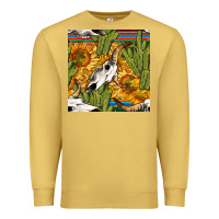 Antique Gold western bull skull seamless pattern Premium Sweatshirt - BundleAndBundleShop
