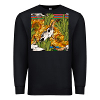 Black western bull skull seamless pattern Premium Sweatshirt - BundleAndBundleShop