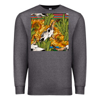 Charcoal Heather western bull skull seamless pattern Premium Sweatshirt - BundleAndBundleShop