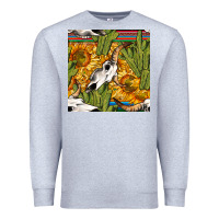 Heather Grey western bull skull seamless pattern Premium Sweatshirt - BundleAndBundleShop