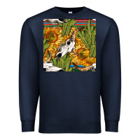 Navy western bull skull seamless pattern Premium Sweatshirt - BundleAndBundleShop