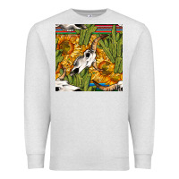 Oatmeal Heather western bull skull seamless pattern Premium Sweatshirt - BundleAndBundleShop
