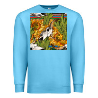 Ocean Blue western bull skull seamless pattern Premium Sweatshirt - BundleAndBundleShop