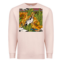 Pale Pink western bull skull seamless pattern Premium Sweatshirt - BundleAndBundleShop