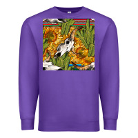 Purple western bull skull seamless pattern Premium Sweatshirt - BundleAndBundleShop