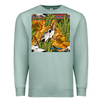 Seafoam western bull skull seamless pattern Premium Sweatshirt - BundleAndBundleShop