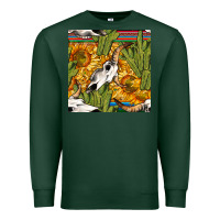 Sports Green western bull skull seamless pattern Premium Sweatshirt - BundleAndBundleShop
