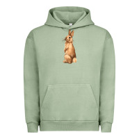 Pigment Oil Green Bunny Urban Hoodie - NancyCooperArtShop