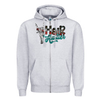 Heather Grey hair hustler2 Zipper Hoodie - SublimationCraftShop