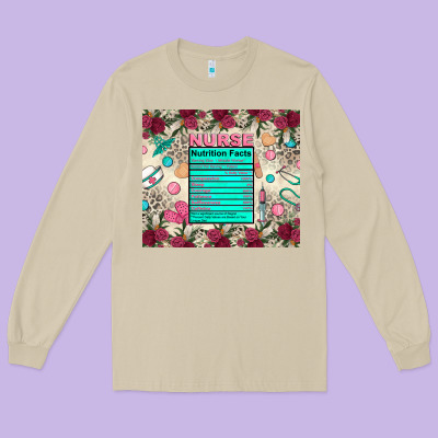 Nurse Nutrition Facts Long Sleeve Tee Designed By Zillion Design Studio