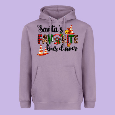 Santa's Favorite Bus Driver Heavyweight Hoodie Designed By Adodesignshop
