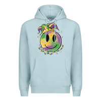 Blue Mist smiley face mardi gras Premium Hoodie - MaliasSmallBusiness