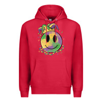 Cardinal smiley face mardi gras Premium Hoodie - MaliasSmallBusiness