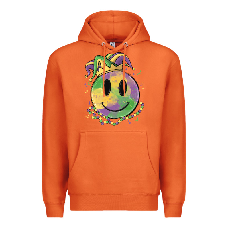 Smiley Face Mardi Gras Premium Hoodie by MaliasSmallBusiness | Teevron