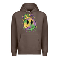 Coffee smiley face mardi gras Premium Hoodie - MaliasSmallBusiness
