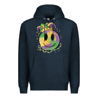 Navy smiley face mardi gras Premium Hoodie - MaliasSmallBusiness
