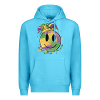 Ocean Blue smiley face mardi gras Premium Hoodie - MaliasSmallBusiness