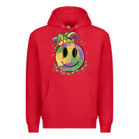 Red smiley face mardi gras Premium Hoodie - MaliasSmallBusiness