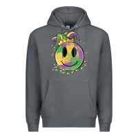 Rock smiley face mardi gras Premium Hoodie - MaliasSmallBusiness