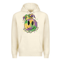 Sandshell smiley face mardi gras Premium Hoodie - MaliasSmallBusiness