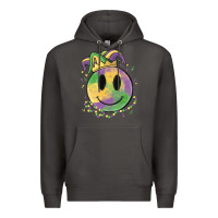 Smoke smiley face mardi gras Premium Hoodie - MaliasSmallBusiness