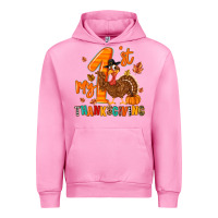 Fuchsia Pink my first thanksgiving Urban Hoodie - MaliasSmallBusiness