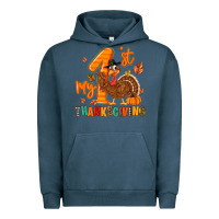 Pigment Midnight Navy my first thanksgiving Urban Hoodie - MaliasSmallBusiness