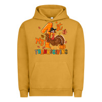 Pigment Peanut Butter my first thanksgiving Urban Hoodie - MaliasSmallBusiness