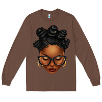 Chestnut afro woman with bantu knots Long Sleeve Tee - texasbilliewilder