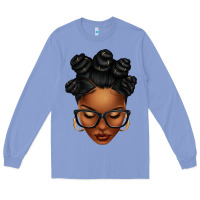 Colony Blue afro woman with bantu knots Long Sleeve Tee - texasbilliewilder