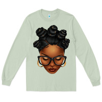 Matcha afro woman with bantu knots Long Sleeve Tee - texasbilliewilder