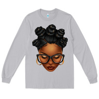 Moon Dust afro woman with bantu knots Long Sleeve Tee - texasbilliewilder