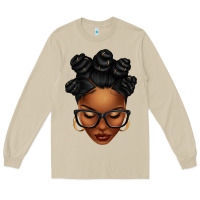 Mushroom afro woman with bantu knots Long Sleeve Tee - texasbilliewilder