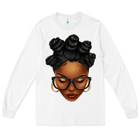 Afro Woman With Bantu Knots Long Sleeve Tee | Teevron