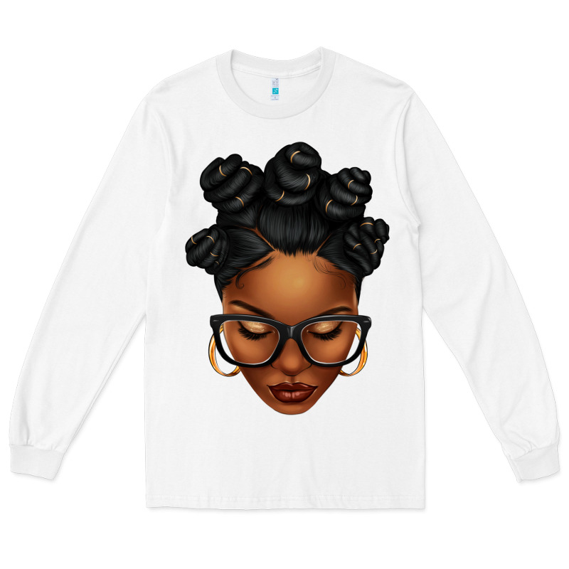 Afro Woman With Bantu Knots Long Sleeve Tee by texasbilliewilder | Teevron