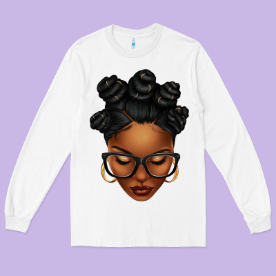 Afro Woman With Bantu Knots Long Sleeve Tee Designed By Texasbilliewilder