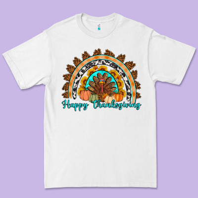 Happy Thanksgiving Rainbow Premium Tee Designed By Artiststas
