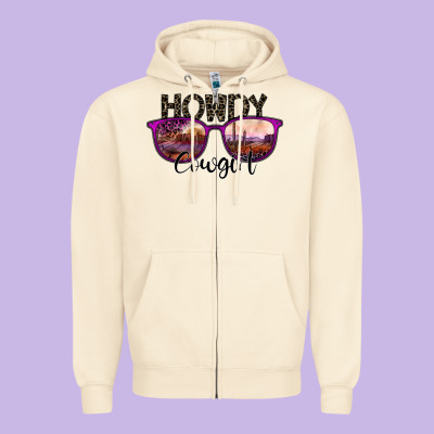 Howdy Cowgirl Zipper Hoodie Designed By Sublimationcraftshop