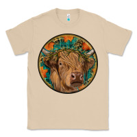 Mushroom fall highland cow round Classic Tee - RanaPortraitStore