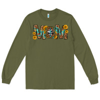 Army Green mom with aztec mothers day Long Sleeve Tee - texasbilliewilder