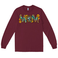 Burgundy mom with aztec mothers day Long Sleeve Tee - texasbilliewilder