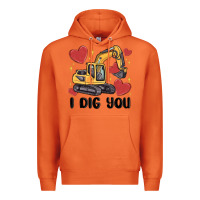 Carrot i dig you valentines excavator Premium Hoodie - MaliasSmallBusiness