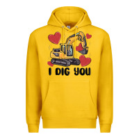 Lemon i dig you valentines excavator Premium Hoodie - MaliasSmallBusiness