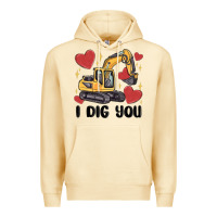 Pina Colada i dig you valentines excavator Premium Hoodie - MaliasSmallBusiness