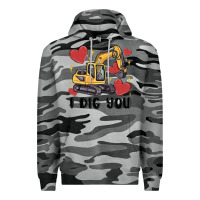 Slate Camo i dig you valentines excavator Premium Hoodie - MaliasSmallBusiness